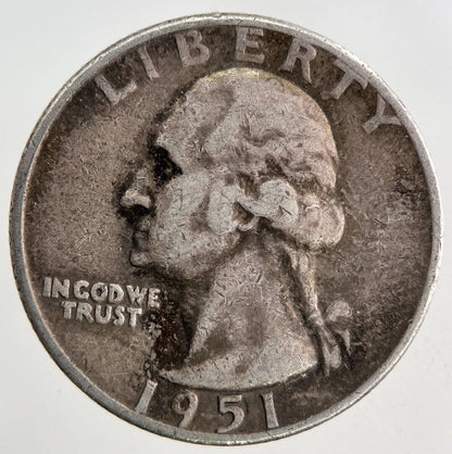 1951-D US USA Quarter Dollar Silver Coin | Fine Collectable Grade