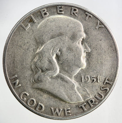 1951-S US USA Benjamin Silver Half Dollar Coin | Fine Collectable Grade