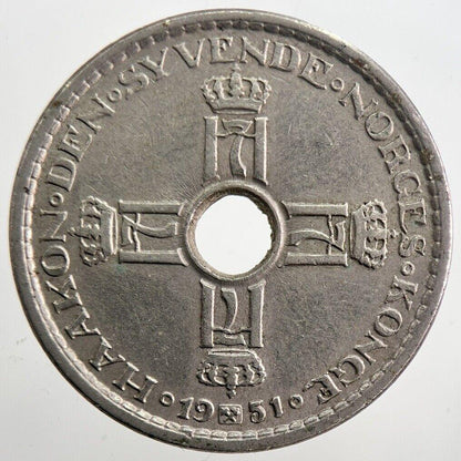 1951 Norway 1 Kroner Coin | Fine Collectable Grade | a7010