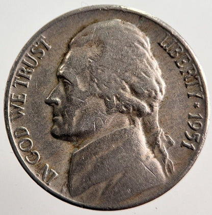 1951 US USA Nickel 5 Cents Coin | Collectable Grade | a2779