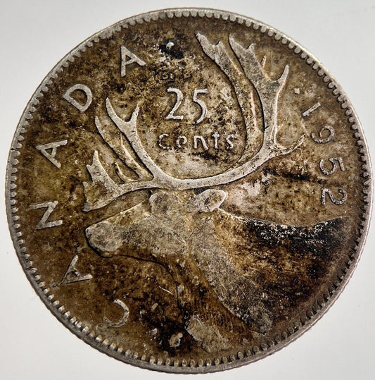 1952 Canada 25 Cents Silver Coin | Collectable Grade | a8945