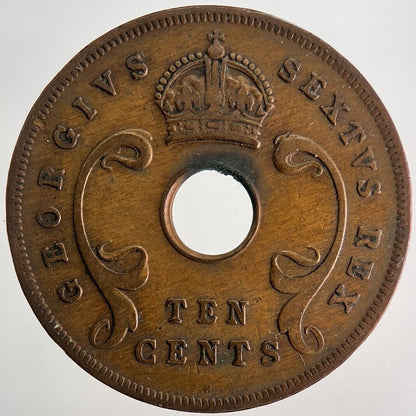 1952 East Africa 10 Ten Cents Coin | Fine Collectable Grade | a9930