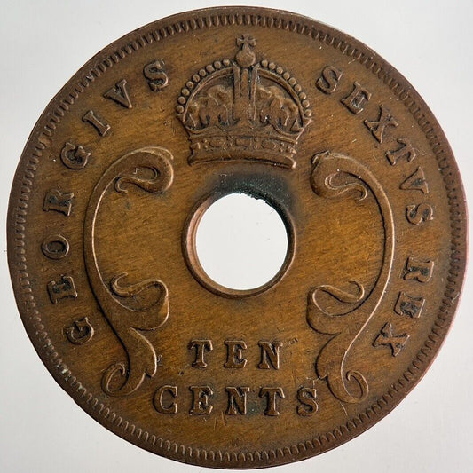 1952 East Africa 10 Ten Cents Coin | Fine Collectable Grade | a9930