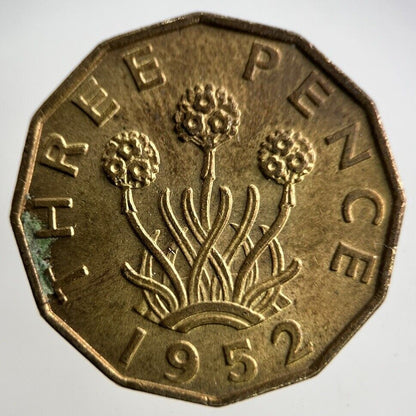 1952 George VI Brass Threepence Coin | Very High Grade