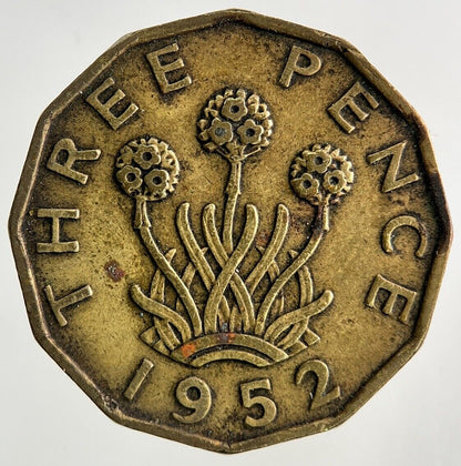 1952 George VI Brass Threepence Coin | Fine Collectable Grade