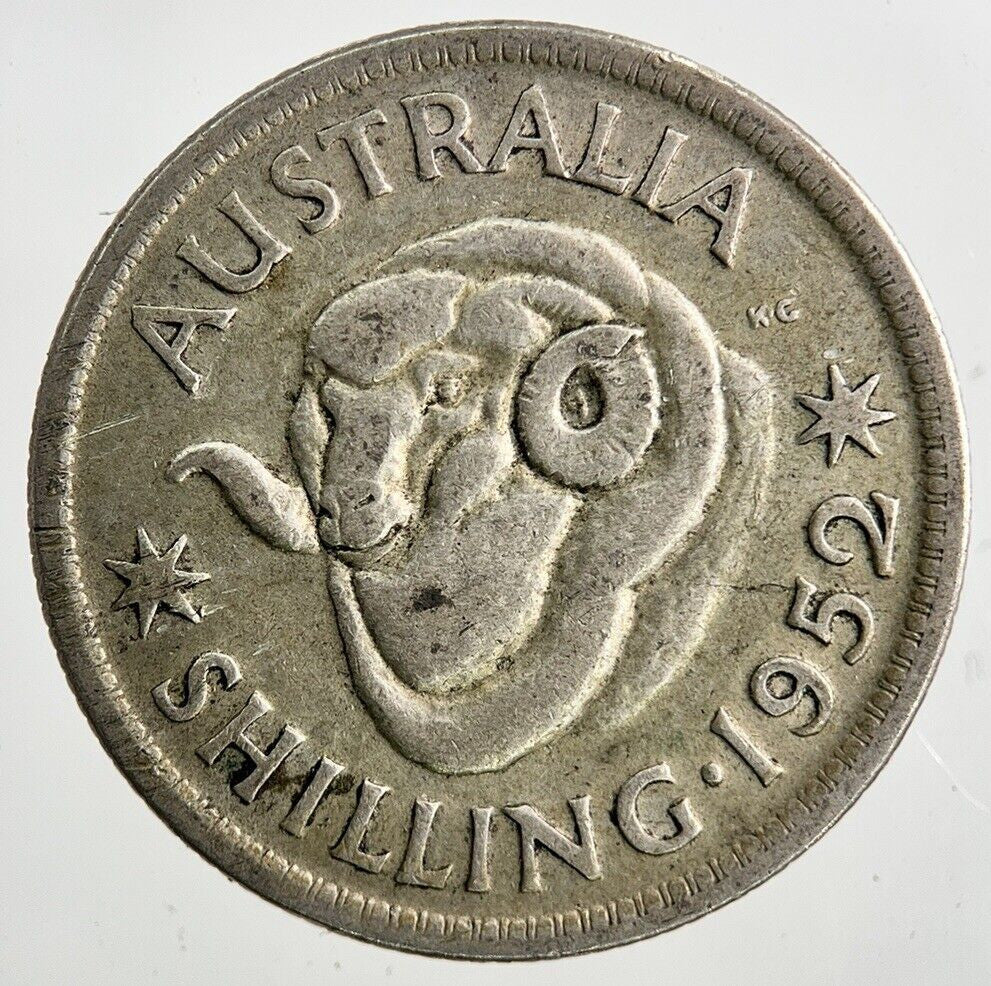 1952 Australia Shilling Silver Coin | Fine Collectable Grade