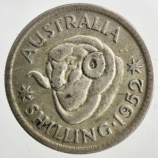 1952 Australia Shilling Silver Coin | Fine Collectable Grade