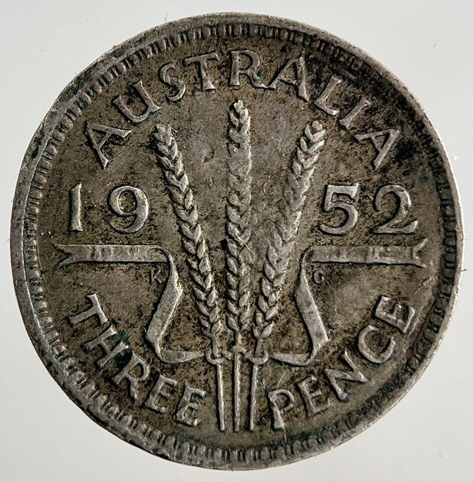 1952 Australia Threepence Silver Coin | Fine Collectable Grade