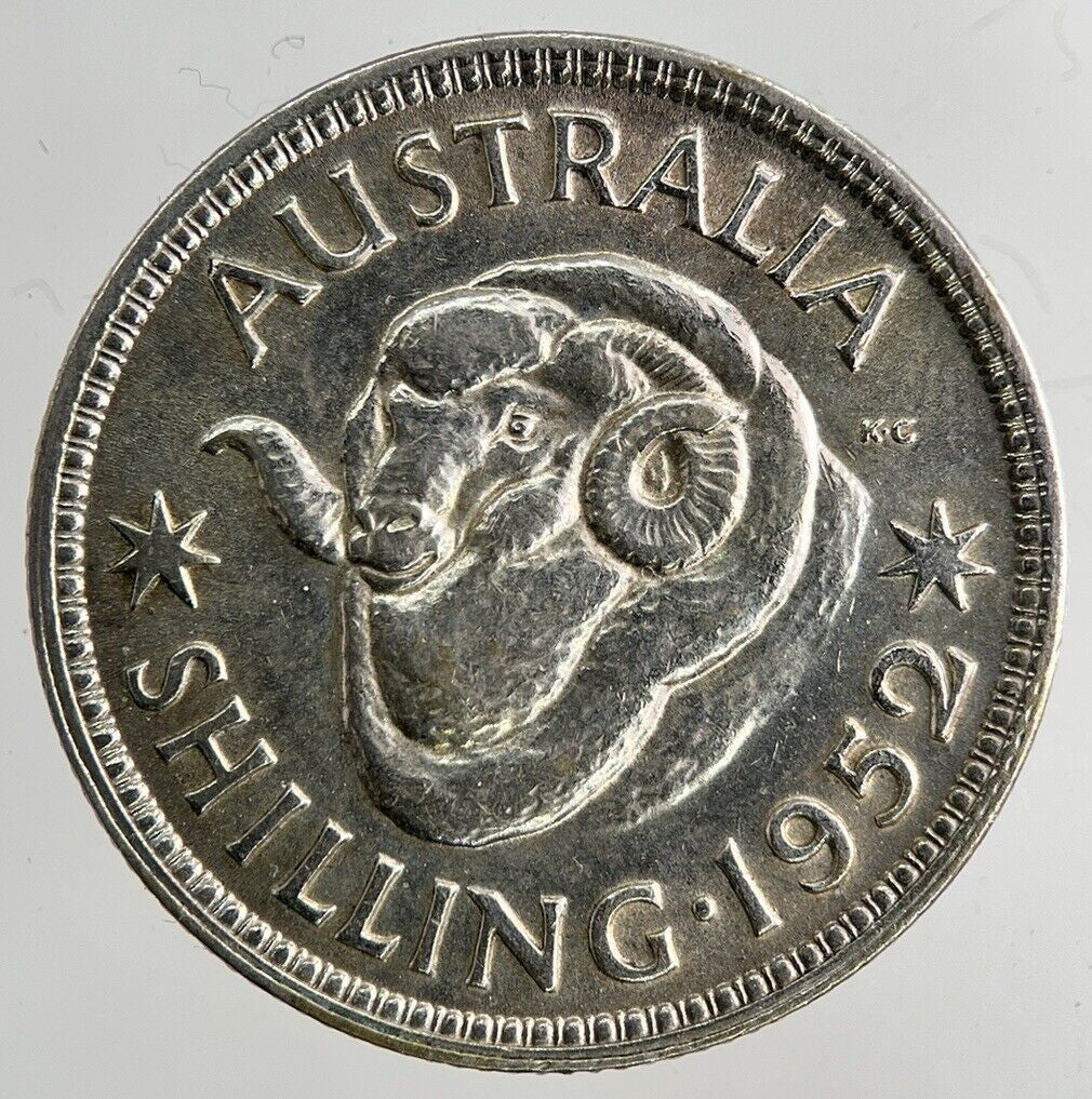 1952 Australia Shilling Silver Coin | Fine Collectable Grade