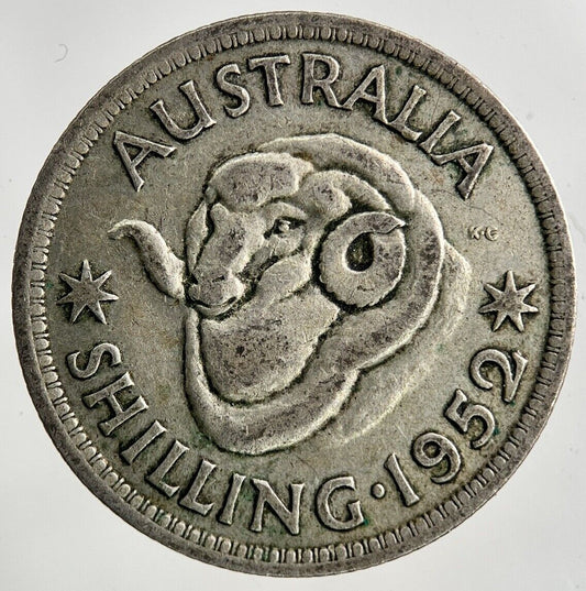 1952 Australia Shilling Silver Coin | Fine Collectable Grade