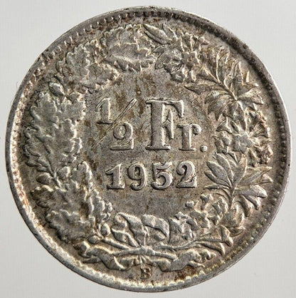 1952 Switzerland 1/2 Half Franc Silver Coin | Fine Collectable Grade | a2417