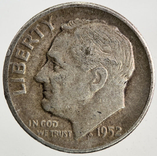 1952 US USA Roosevelt Dime Silver Coin | Collectable Grade