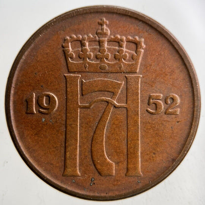 1952 Norway 5 Ore Coin | Fine Collectable Grade