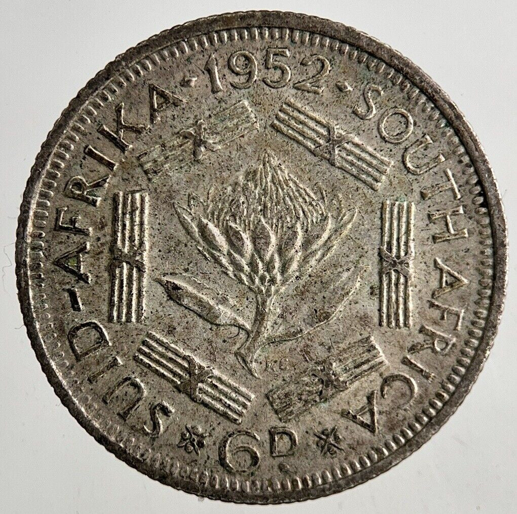 1952 South Africa Sixpence Silver Coin | Fine Collectable Grade