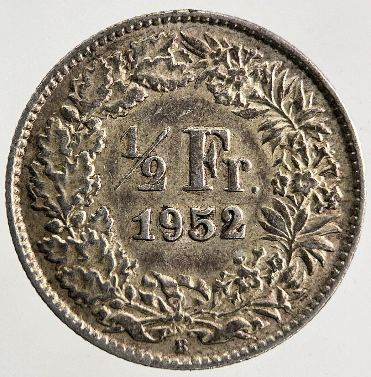 1952 Switzerland Swiss 1/2 Half Franc Silver Coin | Very High Grade