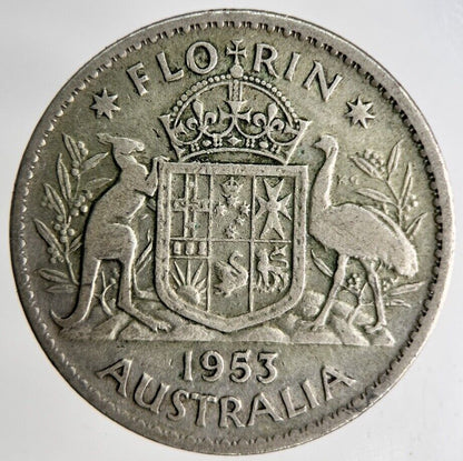 1953 Australia Florin Silver Coin | Fine Collectable Grade