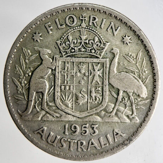 1953 Australia Florin Silver Coin | Fine Collectable Grade