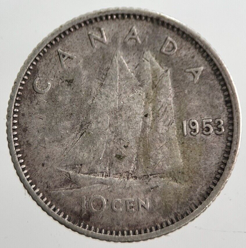 1953 Canada 10 Cents Silver Coin | Collectable Grade | a7640