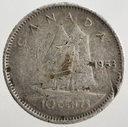 1953 Canada 10 Cents Silver Coin | Collectable Grade | a7639