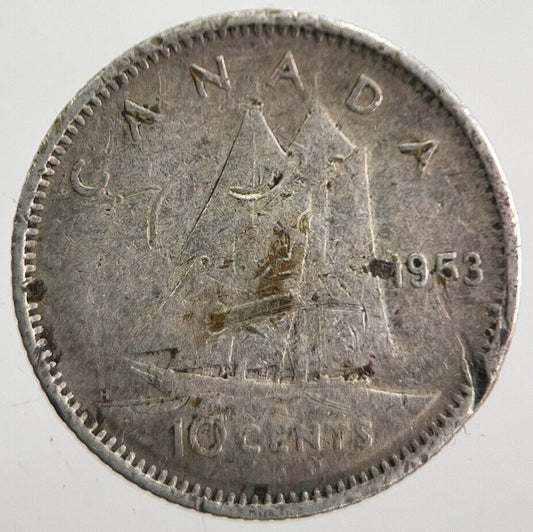 1953 Canada 10 Cents Silver Coin | Collectable Grade | a7639