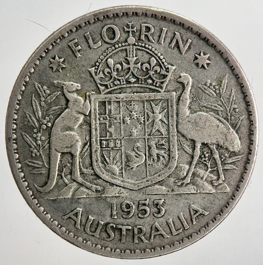 1953 Australia Florin Silver Coin | Fine Collectable Grade | a6739