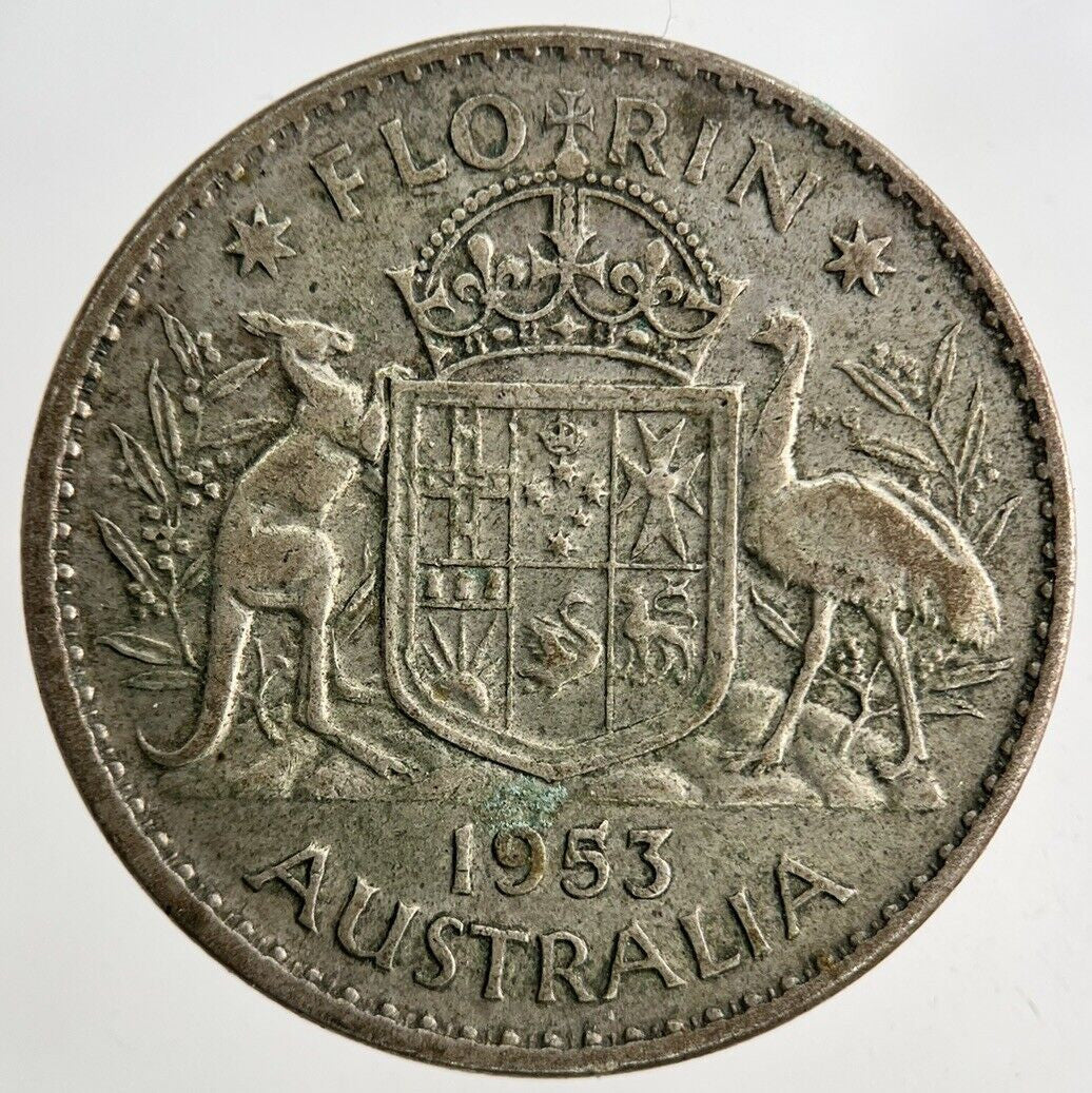 1953 Australia Florin Silver Coin | Fine Collectable Grade