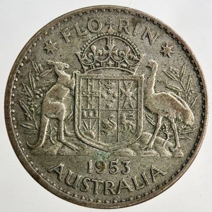 1953 Australia Florin Silver Coin | Fine Collectable Grade