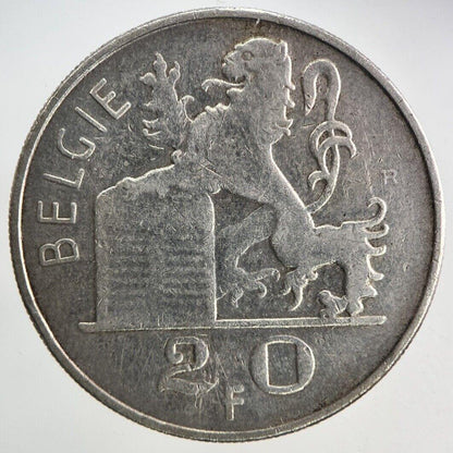 1953 Belgium Silver 20 Franc Coin | Fine Collectable Grade