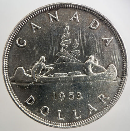 1953 Canadian 1 One Dollar Silver Coin | Very High Grade | a1002