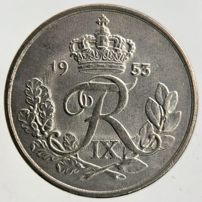 1953 Denmark 10 Ore Coin | Fine Collectable Grade