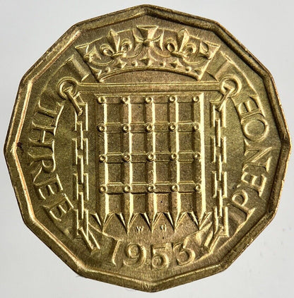 1953 Elizabeth II 2nd Brass Threepence Coin | Very Fine Grade