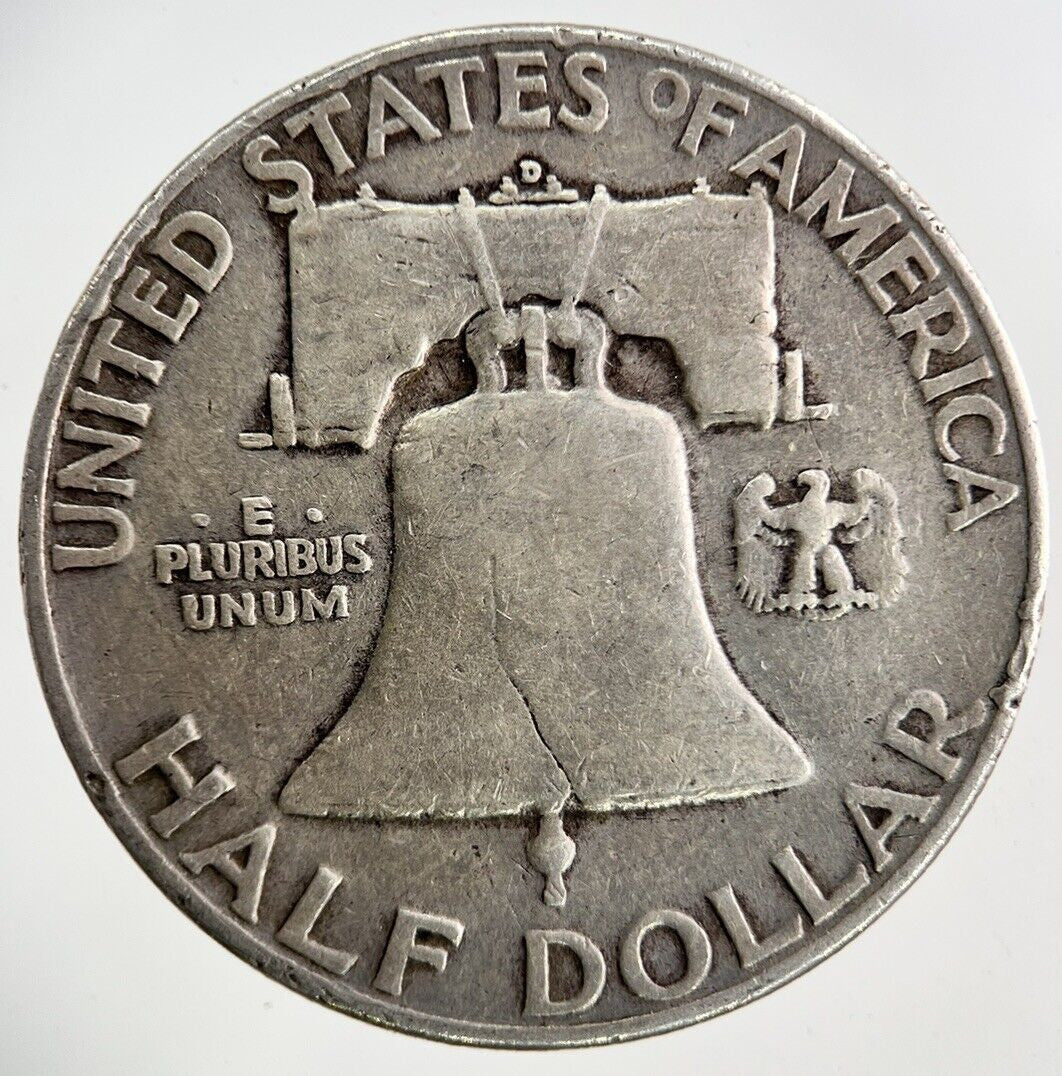 1952-D US USA Benjamin Silver Half Dollar Coin | Fine Collectable Grade