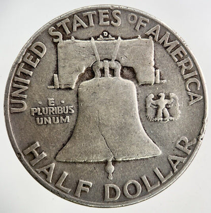 1952-D US USA Benjamin Silver Half Dollar Coin | Fine Collectable Grade