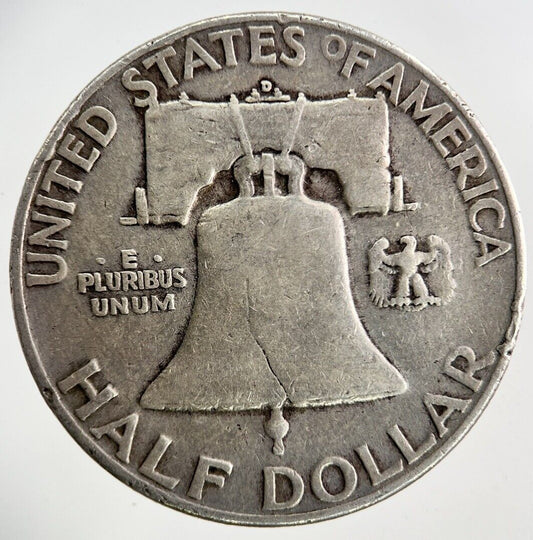 1952-D US USA Benjamin Silver Half Dollar Coin | Fine Collectable Grade