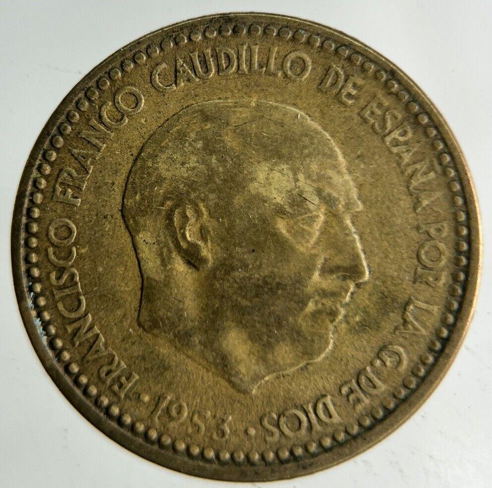 1953 Spain 1 Una Peseta Coin | Fine Collectable Grade