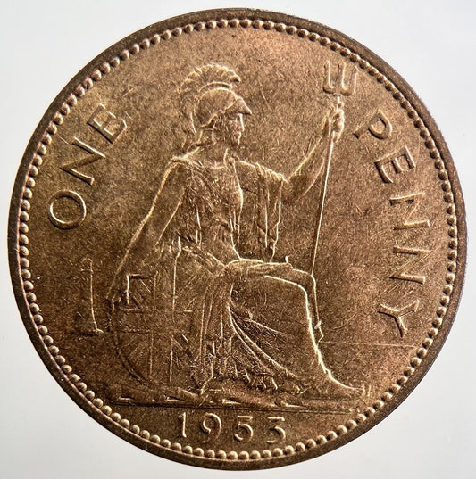 1953 Elizabeth II Penny Coin | Very Fine Grade | a3786