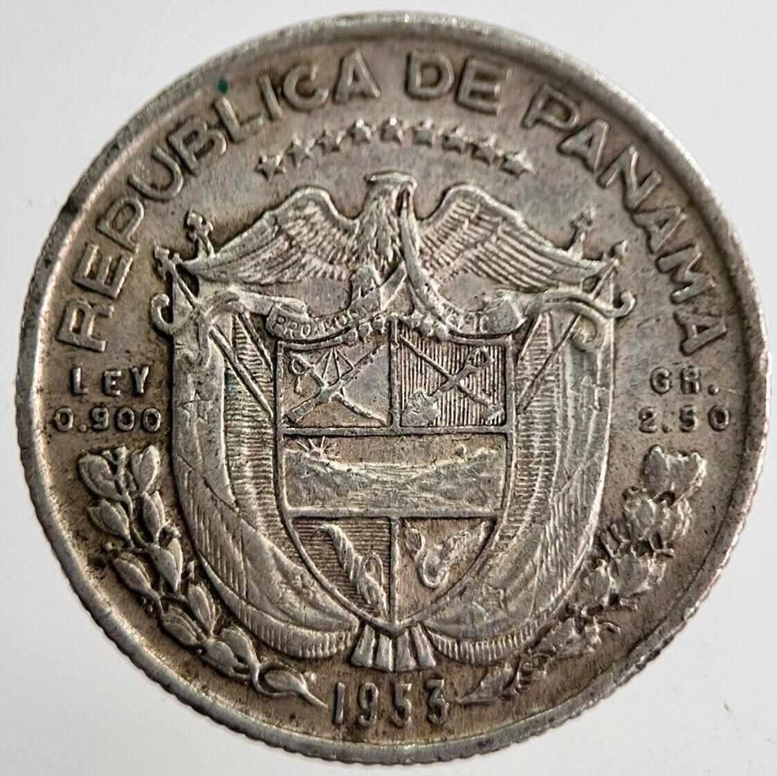 1953 Panama 1/4 Balboa Silver Coin | Very High Grade | a8927