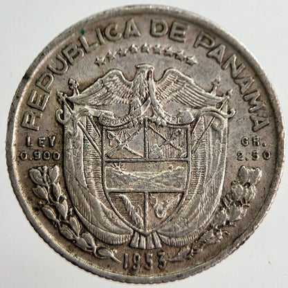 1953 Panama 1/4 Balboa Silver Coin | Very High Grade | a8927