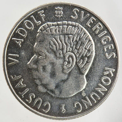 1953 Sweden 1 Krona Silver Coin | Fine Collectable Grade