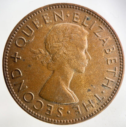 1953 New Zealand One Penny Coin | Fine Collectable Grade