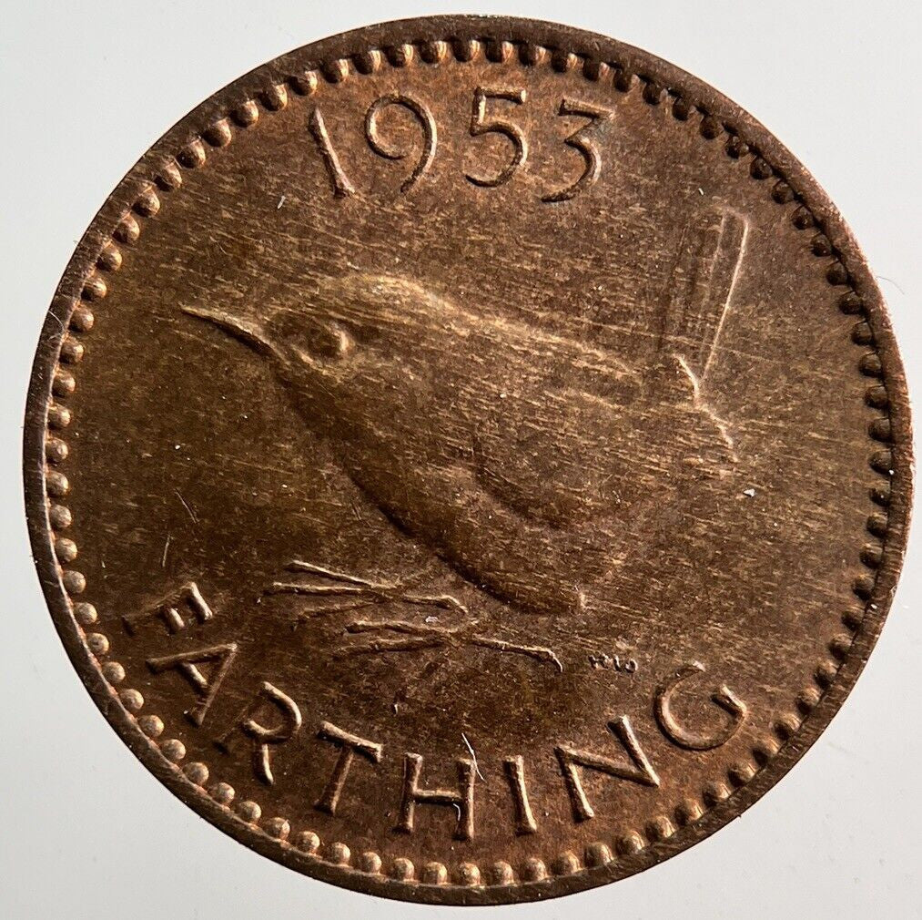 1953 Elizabeth II 2nd Wren Farthing Coin | Very High Grade