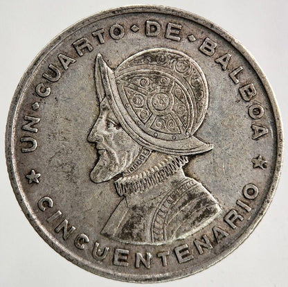 1953 Panama 1/4 Quarter Balboa Silver Coin | Fine Collectable Grade