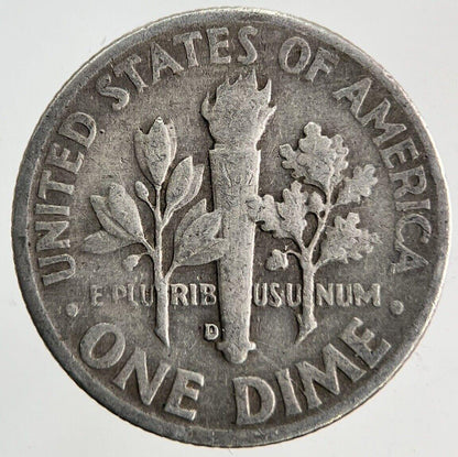 1953-D US USA Roosevelt Dime Silver Coin | Fine Collectable Grade