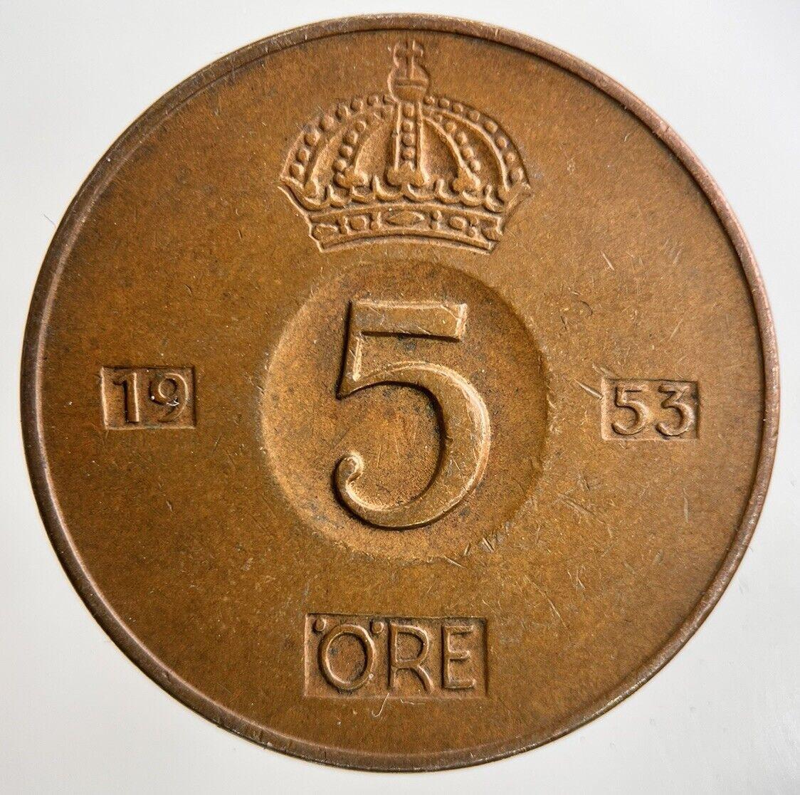 1953 Sweden 5 Ore Coin | Fine Collectable Grade