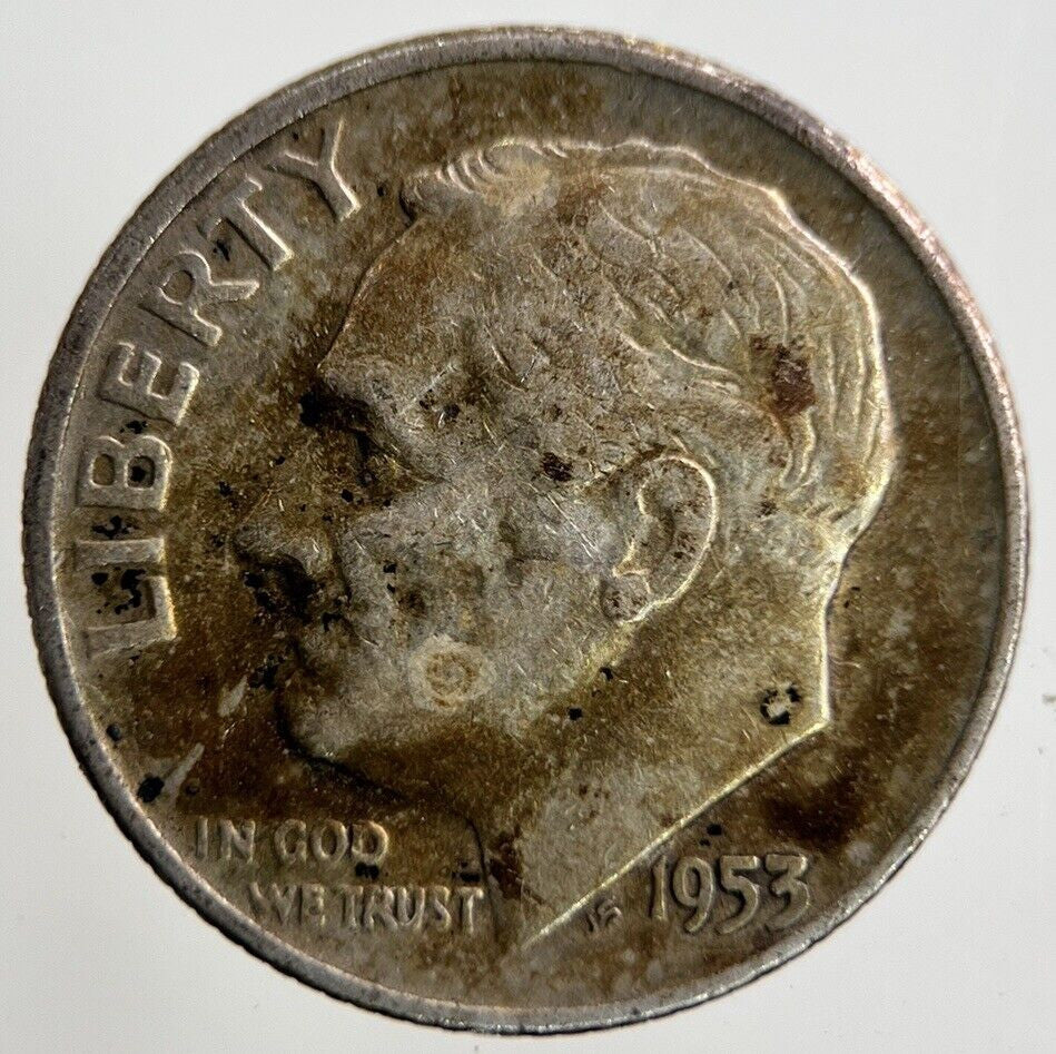 1953-D US USA Roosevelt One Dime Silver Coin | Collectable Grade
