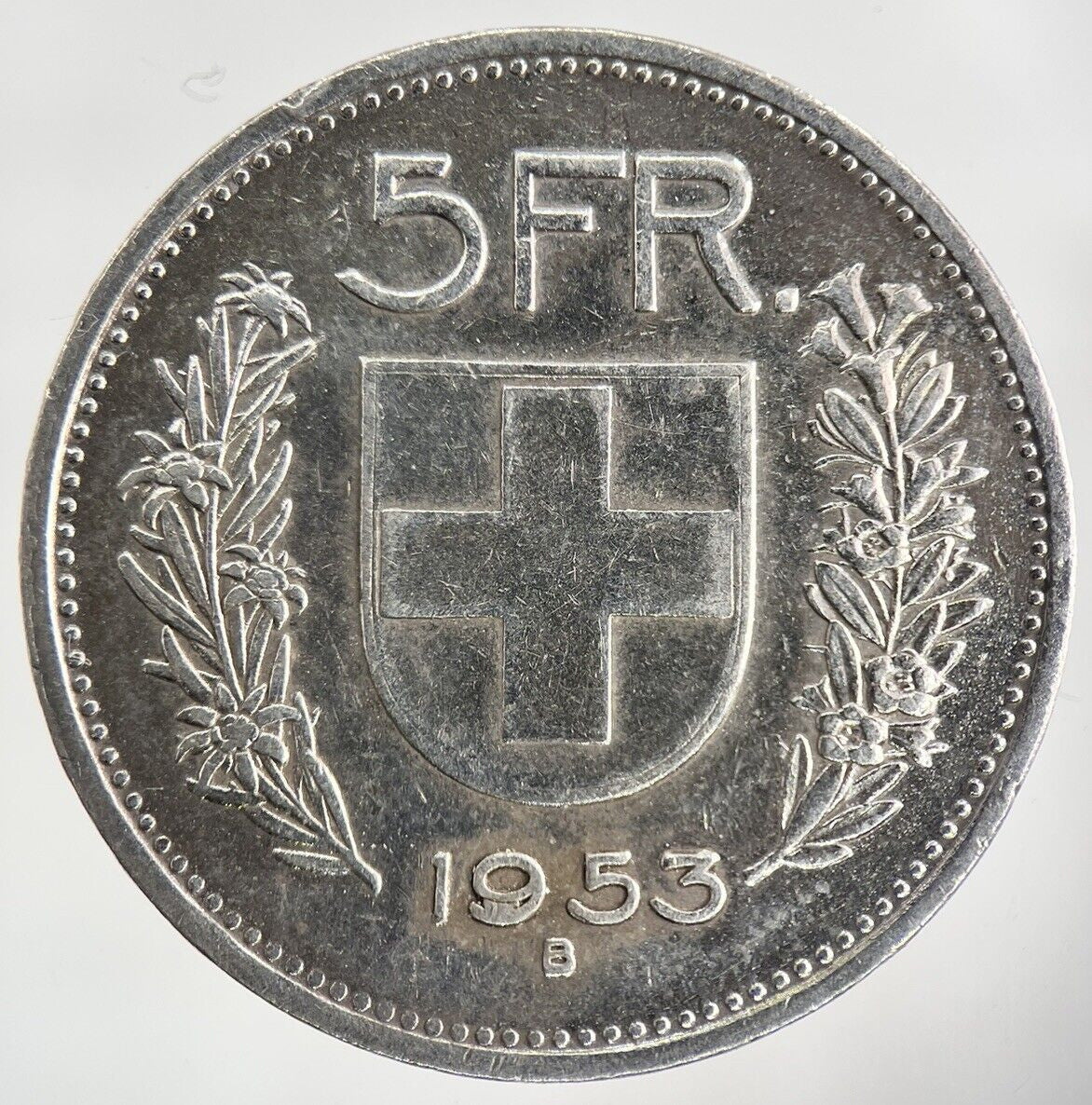 1953 Switzerland Swiss 5 Franc Silver Coin | Fine Collectable Grade