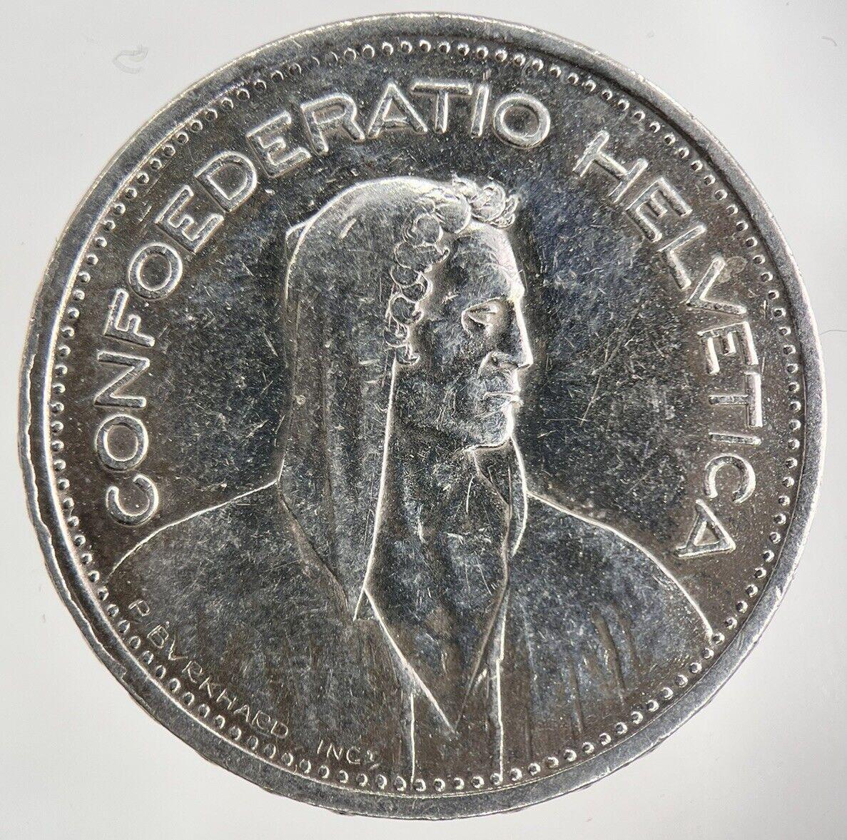1953 Switzerland Swiss 5 Franc Silver Coin | Fine Collectable Grade