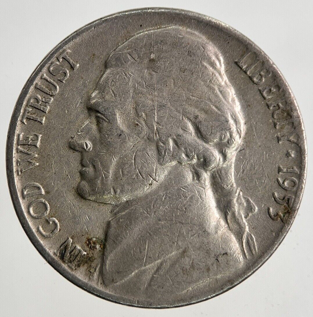 1953 US USA Jefferson Nickel 5 Cents Coin | Fine Collectable Grade