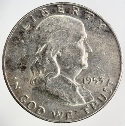 1953-D US USA Benjamin Silver Half Dollar Coin | Fine Collectable Grade