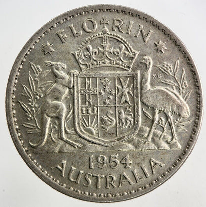 1954 Australia Florin Silver Coin | Fine Collectable Grade